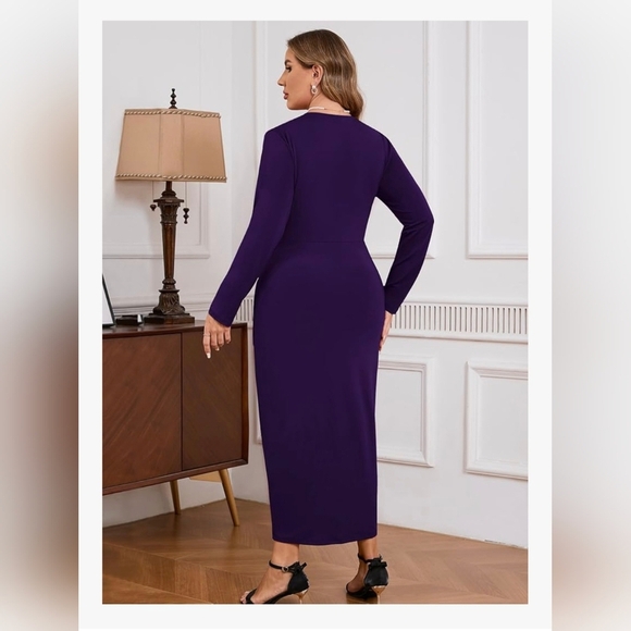 ZOMVA Plus Size Wrap Cocktalil Dress #1024 - Picture 7 of 11